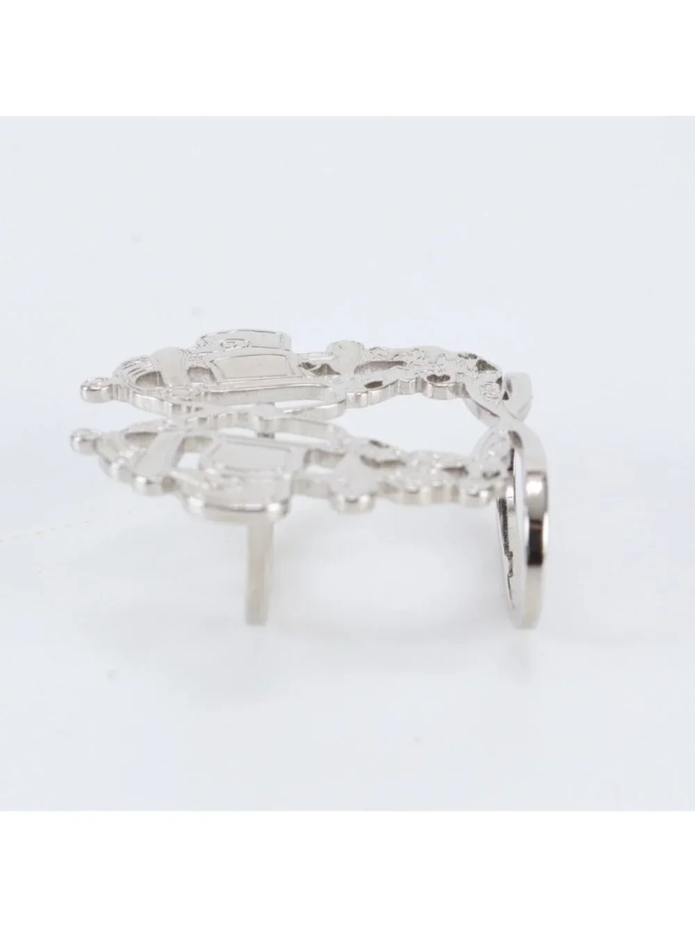 Hermes Brides de Gala Bridle Motif Scarf Ring Silver